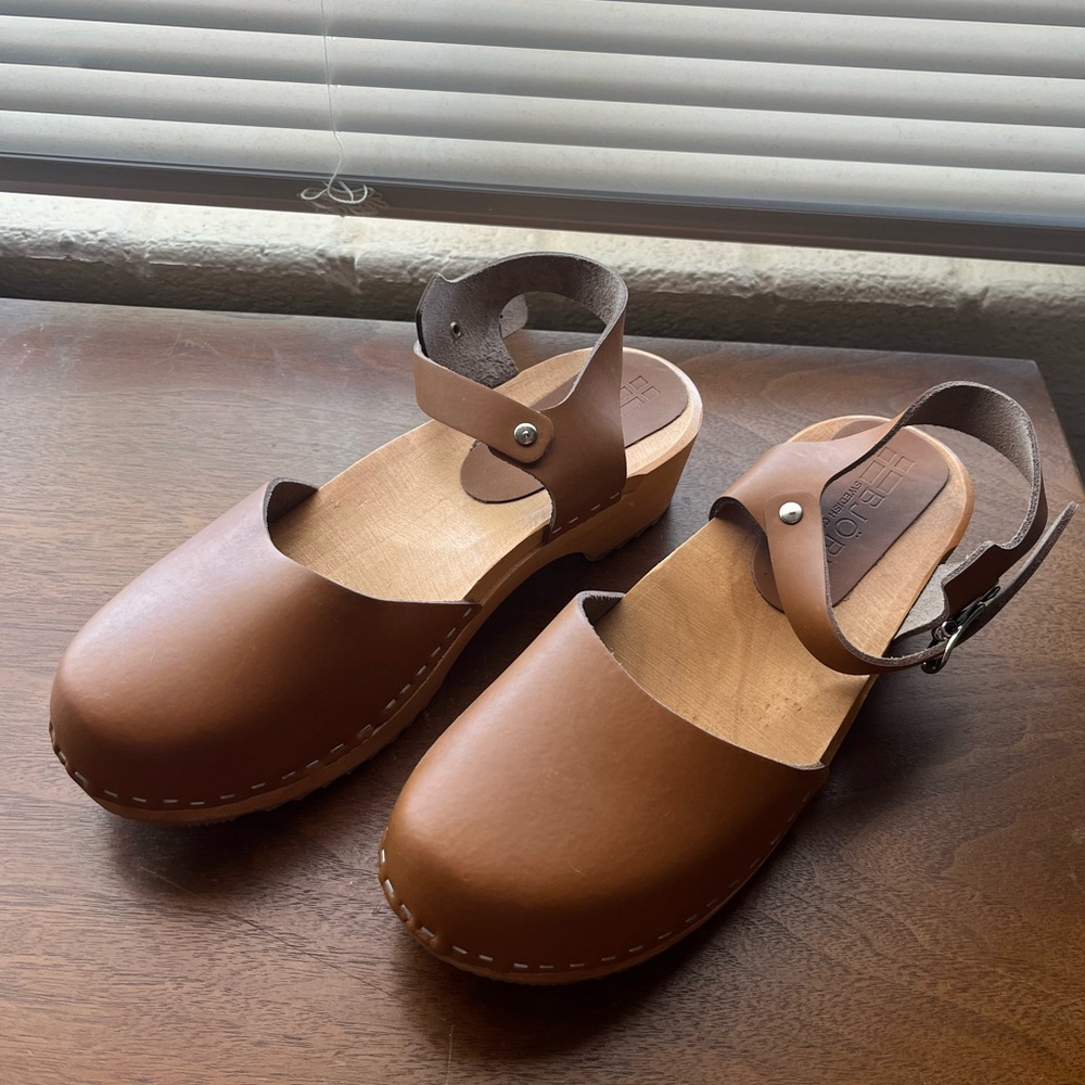 Swedish Clog, Low-Heel Wooden Sandal, Bjork brand, like new!